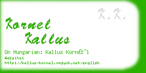 kornel kallus business card